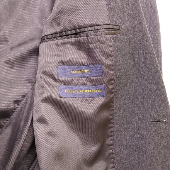 Stafford Gray Wool Blend Blazer 42L Classic Fit Travel Suit Jacket Timeless - Picture 6 of 12